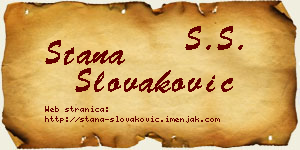 Stana Slovaković vizit kartica